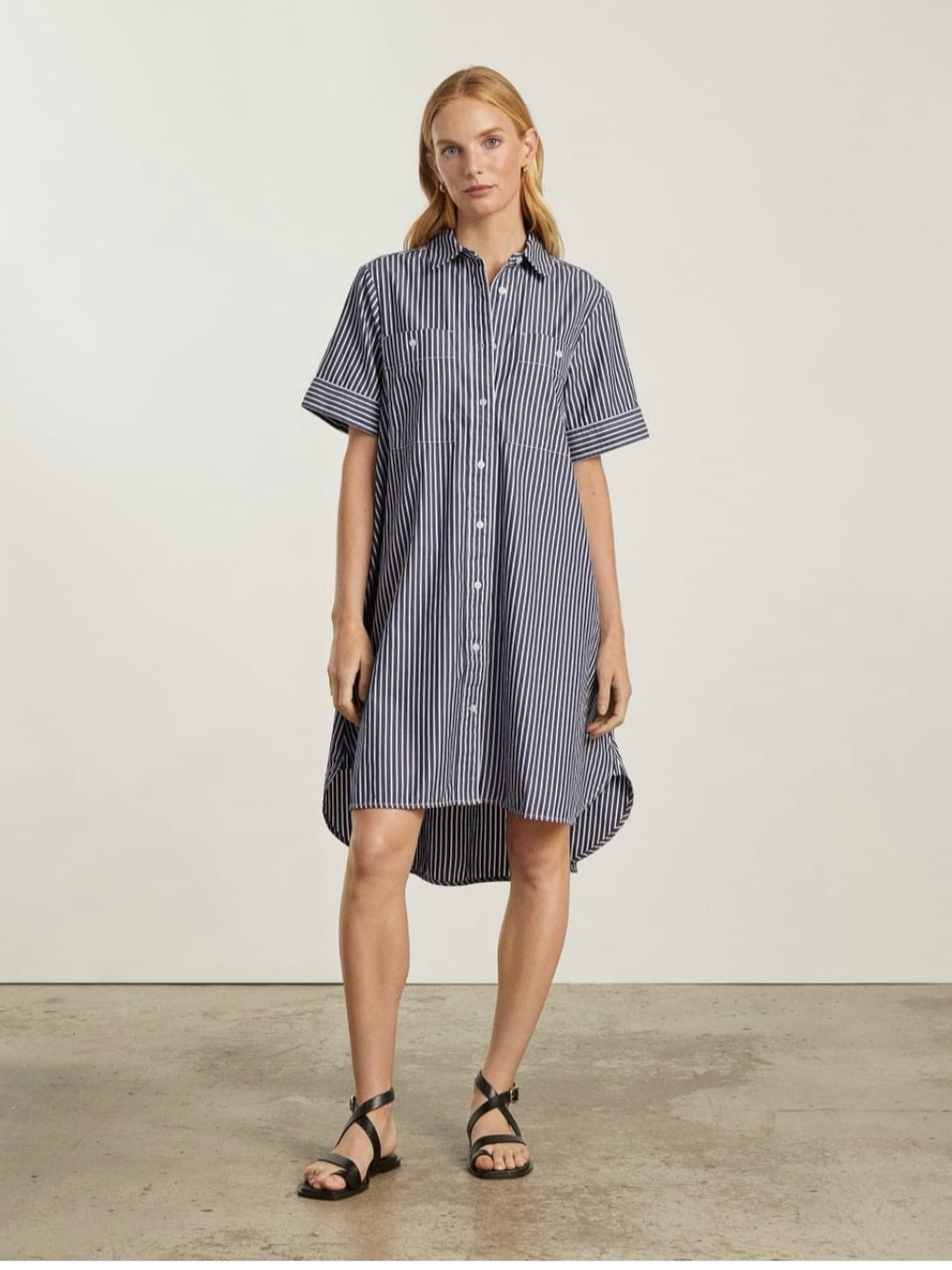 Everlane “Daytripper” Shirtdress in Navy/White